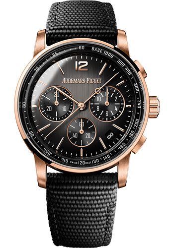 Audemars Piguet Code 11.59 by Audemars Piguet - Selfwinding Chronograph - 41mm Pink Gold and Black Ceramic Case - Grey Dial - Black Rubber Strap