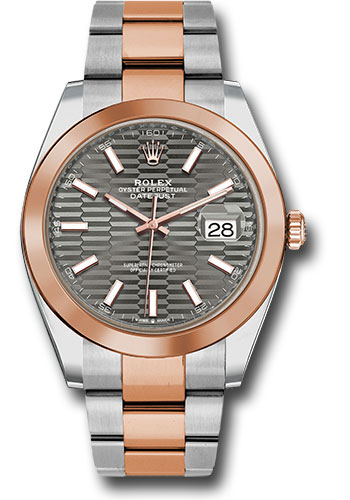 Bezel - Slate Fluted Motif Index Dial - Oyster Bracelet