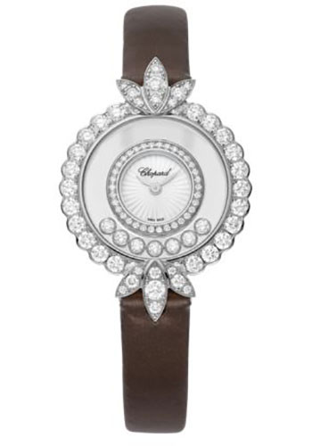 Chopard Happy Diamonds Joaillerie Watch - 29.35 mm White Gold Diamond Case - Guilloché Mother-Of-Pearl Dial