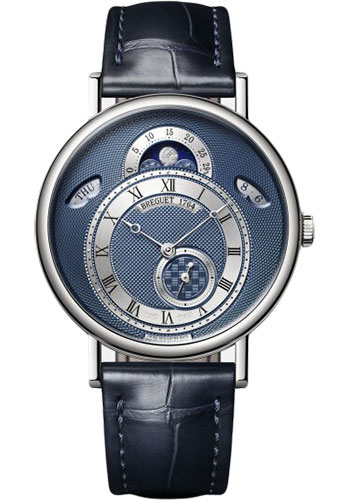 Breguet Classique 7337 - White Gold Case - Blue Dial - Blue Leather Strap