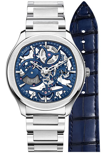 Piaget Polo Skeleton Watch - Steel Case - Skeleton Dial - Gray Strap Novelty