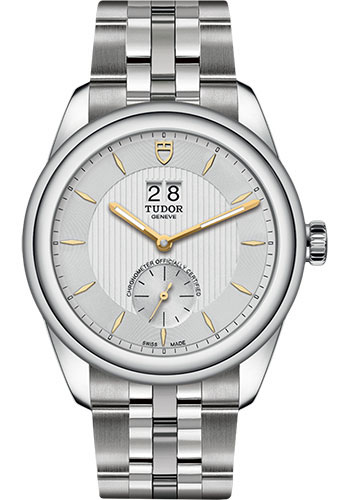 Tudor Glamour Double Date Watch - 42mm Steel Case - Silver Dial - Bracelet